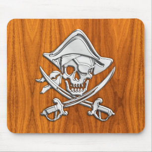 Pirate im Teak-Holzstil Mousepad