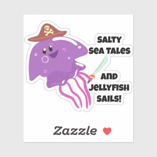 Pirate Jellyfish Adventure Sticker (Blatt)