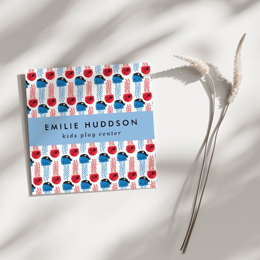 Pirate Jellyfish, Play Center, Activity Center Quadratische Visitenkarte