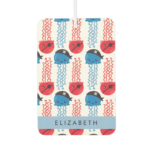 Pirate Jellyfish, Quallen Muster, Ihr Name Autolufterfrischer (Vorderseite)