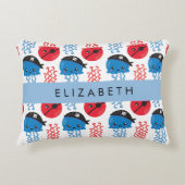 Pirate Jellyfish, Quallen Muster, Ihr Name Dekokissen (Vorderseite)