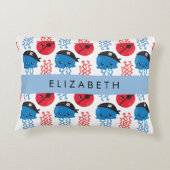 Pirate Jellyfish, Quallen Muster, Ihr Name Dekokissen (Rückseite)