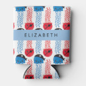 Pirate Jellyfish, Quallen Muster, Ihr Name Dosenkühler (Vorderseite)