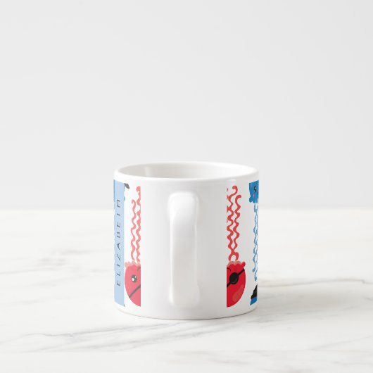 Pirate Jellyfish, Quallen Muster, Ihr Name Espressotasse (Rückseite)