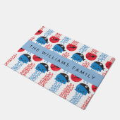 Pirate Jellyfish, Quallen Muster, Ihr Name Fußmatte (Schrägansicht)