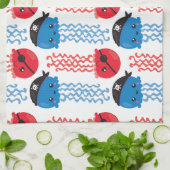 Pirate Jellyfish, Quallen Muster, Ihr Name Geschirrtuch (Gefaltet)