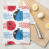 Pirate Jellyfish, Quallen Muster, Ihr Name Geschirrtuch (Viertel Falte)