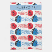 Pirate Jellyfish, Quallen Muster, Ihr Name Geschirrtuch (Vertikal)