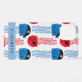 Pirate Jellyfish, Quallen Muster, Ihr Name iPhone Hülle (Rückseite (Horizontal))