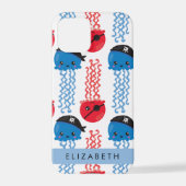 Pirate Jellyfish, Quallen Muster, Ihr Name iPhone Hülle (Rückseite)