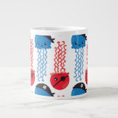 Pirate Jellyfish, Quallen Muster, Ihr Name Jumbo-Tasse (Vorderseite)