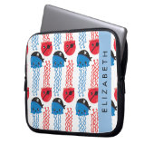 Pirate Jellyfish, Quallen Muster, Ihr Name Laptopschutzhülle (Vorderseite Links)