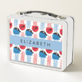 Pirate Jellyfish, Quallen Muster, Ihr Name Metall Brotdose (Rückseite)