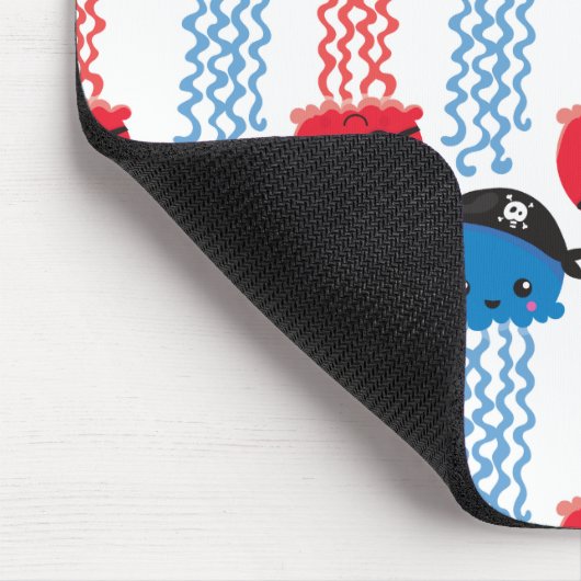 Pirate Jellyfish, Quallen Muster, Ihr Name Mousepad (Ecke)