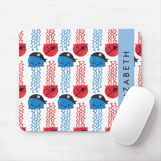 Pirate Jellyfish, Quallen Muster, Ihr Name Mousepad (Mit Mouse)
