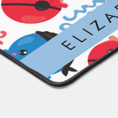 Pirate Jellyfish, Quallen Muster, Ihr Name Schreibtischunterlage (Ecke)