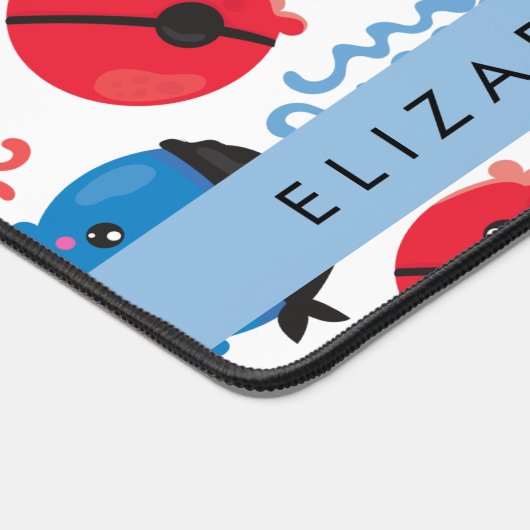 Pirate Jellyfish, Quallen Muster, Ihr Name Schreibtischunterlage (Ecke)