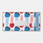 Pirate Jellyfish, Quallen Muster, Ihr Name Schreibtischunterlage (Tastatur & Maus)