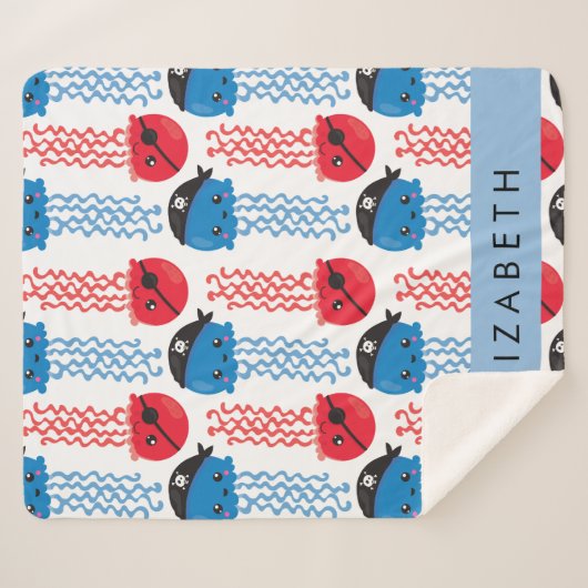 Pirate Jellyfish, Quallen Muster, Ihr Name Sherpadecke (Vorderseite (Horizontal))