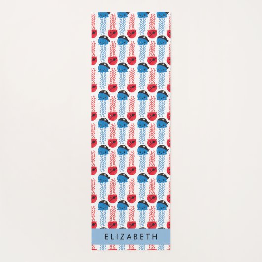 Pirate Jellyfish, Quallen Muster, Ihr Name Yogamatte (Rückseite)