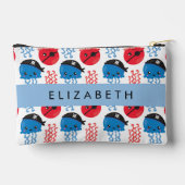 Pirate Jellyfish, Quallen Muster, Ihr Name Zubehörtasche (Rückseite)