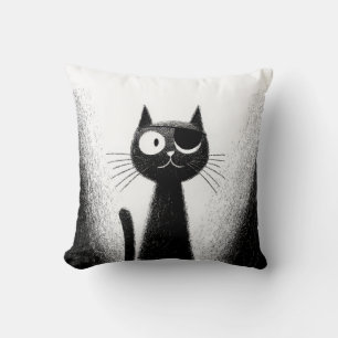 Pirate Katze – Süße, minimale Katzenkunst Kissen