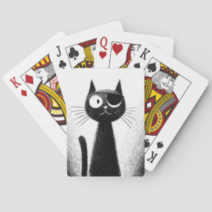 Pirate Katze – Süße, minimalistische Katzenkunst Spielkarten
