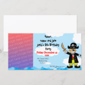 Pirate Kid Birthday Foto Einladung Vorlage (Vorne/Hinten)