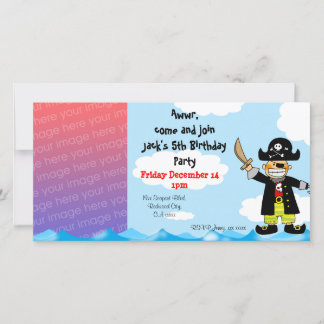 Pirate Kid Birthday Foto Einladung Vorlage