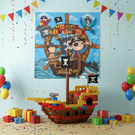 Pirate Kids Birthday  Backdrop Banner  Wandteppich
