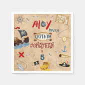 Pirate Kids Pirate Party Geburtstag Serviette (Vorderseite)