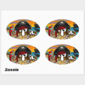 Pirate Kilroy Oval Sticker (Blatt)