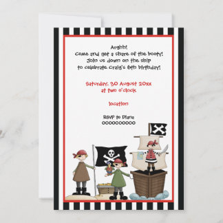Pirate-Kindergeburtstag-Party Einladung