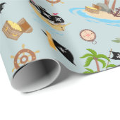 Pirate Kindergeburtstag Party Geschenkpapier (Rolleneckpunkt)