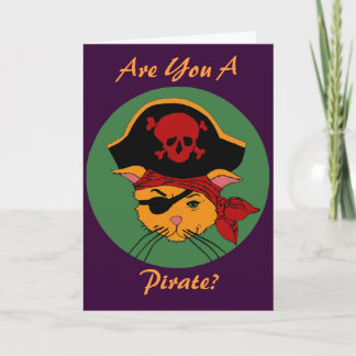 Pirate Kitty oder Hübsche Prinzessin? Geburtskarte Karte