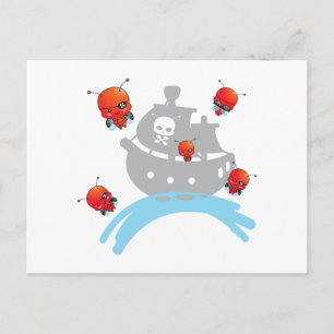 Pirate Ladybugs Postcard Postkarte
