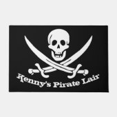 Pirate Lair Personalisiert Skull and Cutlasses Fußmatte (Vorderseite)