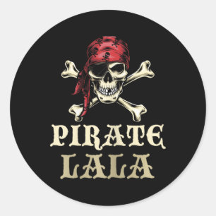 Pirate Lala Skull Matching Oma Halloween Costu Runder Aufkleber