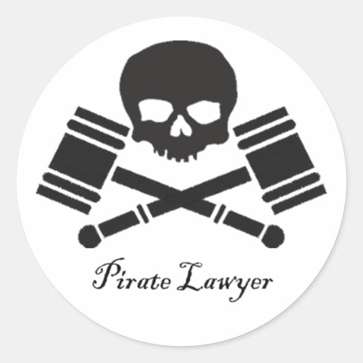 Pirate Lawyer Round Aufkleber (Vorderseite)