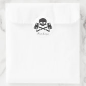 Pirate Lawyer Round Aufkleber mit Grenzen (Tasche)