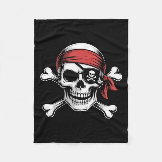 Pirate Lazy Skull Bandana Halloween Kostüm Men Bo Fleecedecke (Vorderseite)