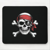Pirate Lazy Skull Bandana Halloween Kostüm Men Bo Mousepad (Vorne)