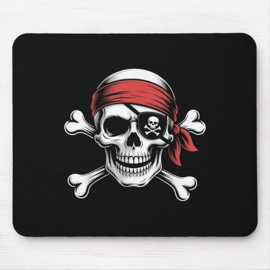 Pirate Lazy Skull Bandana Halloween Kostüm Men Bo Mousepad (Vorne)