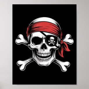 Pirate Lazy Skull Bandana Halloween Kostüm Men Bo Poster