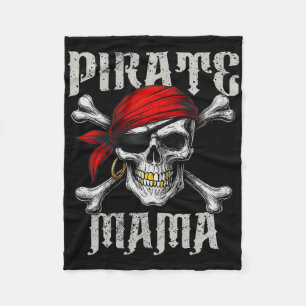 Pirate Mama Piratenflagge Flag und Skull Crossbone Fleecedecke