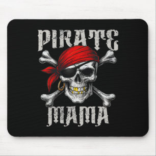 Pirate Mama Piratenflagge Flag und Skull Crossbone Mousepad