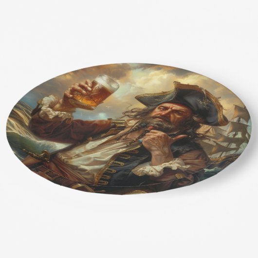 Pirate Man Cave Bar Getränke Tableware GRILLEN Pappteller (Schrägansicht)