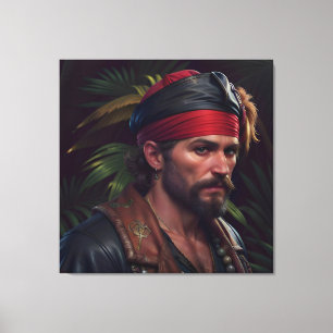 Pirate Man Red Band Tropical Leinwanddruck