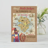 Pirate Map als Einladung (Stehend Vorderseite)