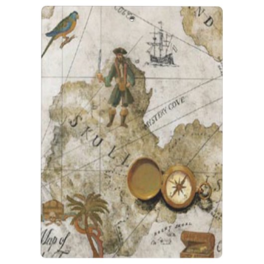 Pirate Map Clipboard Klemmbrett (Rückseite)